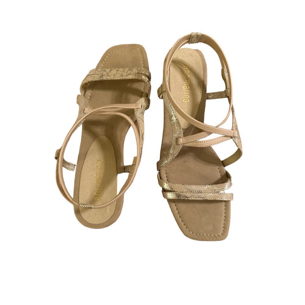 Ann Marino Strappy Metallic Sandal